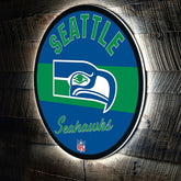 Seattle Seahawks NFL Football Large Round Vintage Edgelite LED Decor
