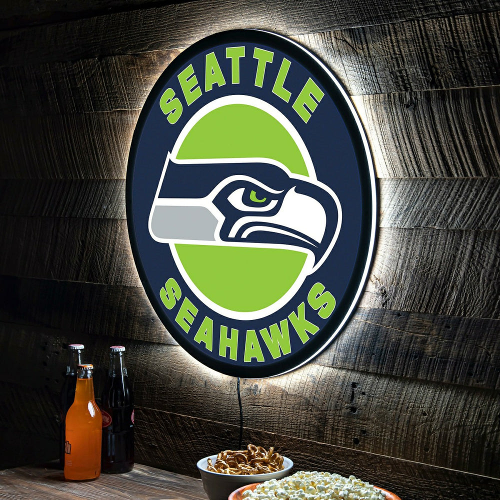 LED Wall Decor, Round, Seattle Seahawks