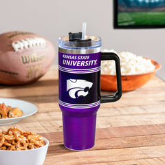 40oz Stainless Steel Canyon Cup w/ Straw, Kansas State University