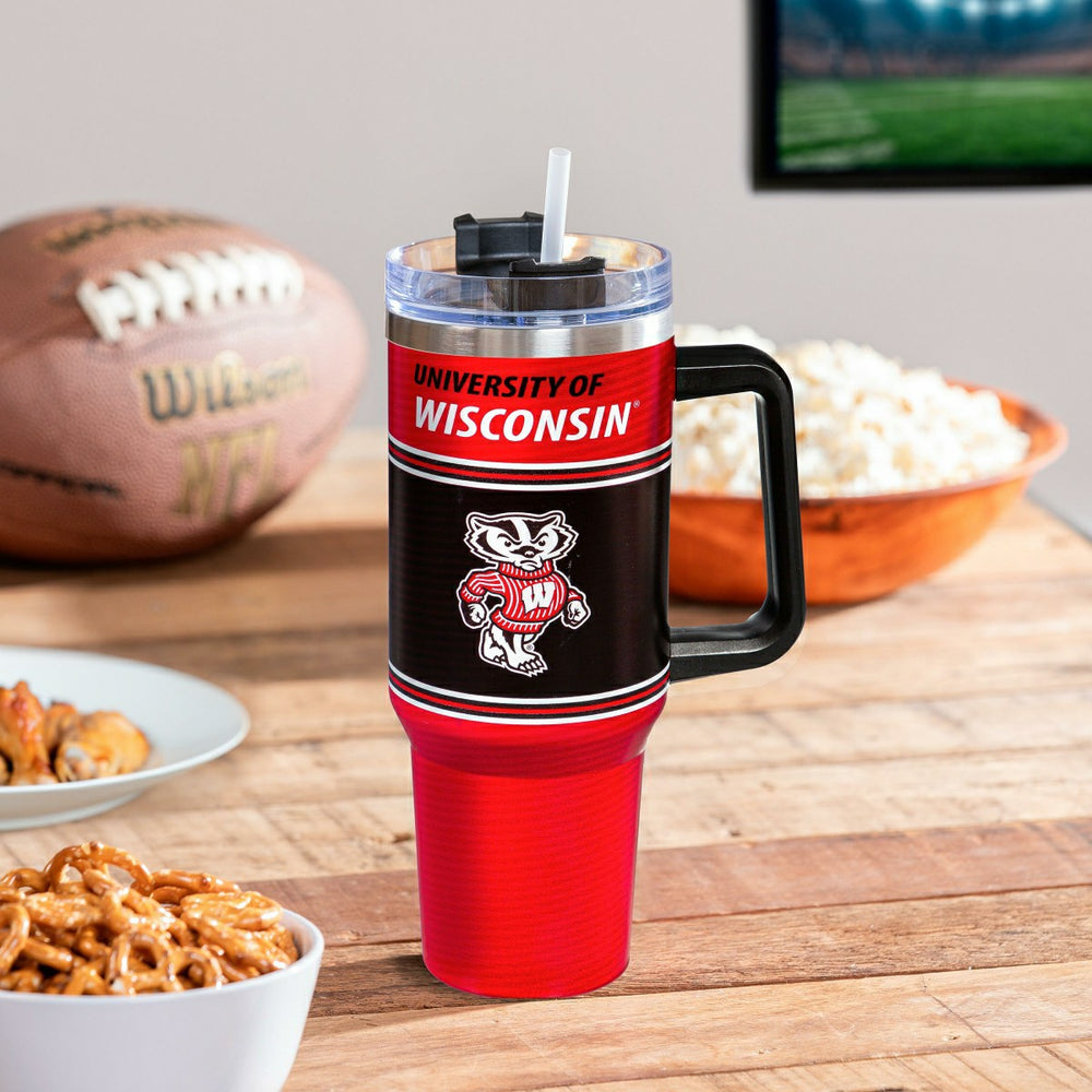 40oz Stainless Steel Canyon Cup w/ Straw, University of Wisconsin-Madi