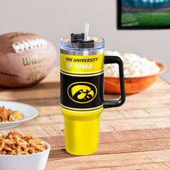 40oz Stainless Steel Canyon Cup w/ Straw, University of Iowa