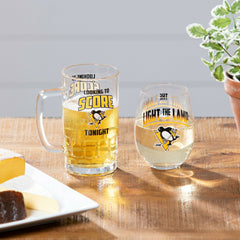 Stemless 17OZ Glass & Tankard 16OZ Gift Set, Pittsburgh Penguins