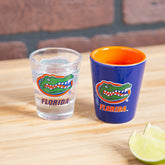 University of Florida 4-Piece Ceramic and Glass 2oz. Shot Glass Set