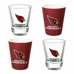 Arizona Cardinals 4-Piece Ceramic and Glass 2oz. Shot Glass Set