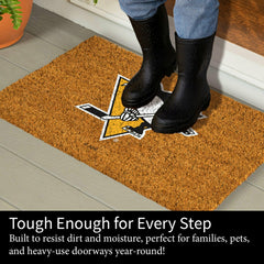 Coir Mat, 16"x28", Pittsburgh Penguins