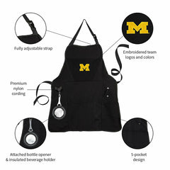 Grill Apron, Black, University Of Michigan