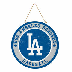 Los Angeles Dodgers Round Door Décor with Hanging Rope, 18x18