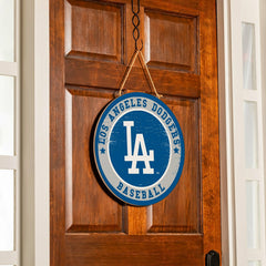 Los Angeles Dodgers Round Door Décor with Hanging Rope, 18x18