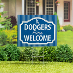Los Angeles Dodgers Coroplast Yard Sign, "Fans Welcome"
