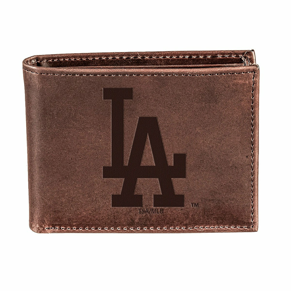 Los Angeles Dodgers Bi-Fold Wallet Brown 100% Genuine Leather
