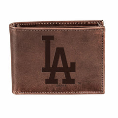 Los Angeles Dodgers Bi-Fold Wallet Brown 100% Genuine Leather