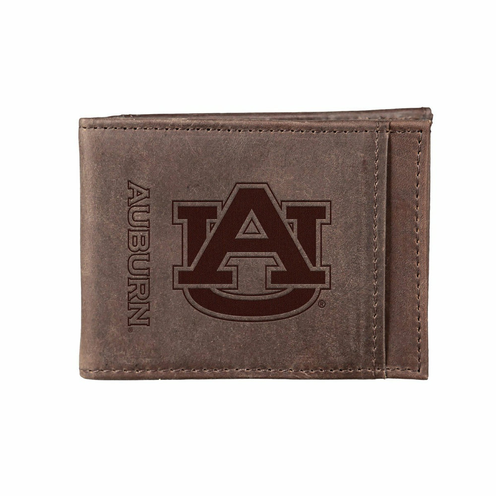 Front Pocket Wallet w/ RFID Blocking, Auburn University, Brown