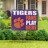 Clemson University Coroplast Yard Sign "Fans Play Here"