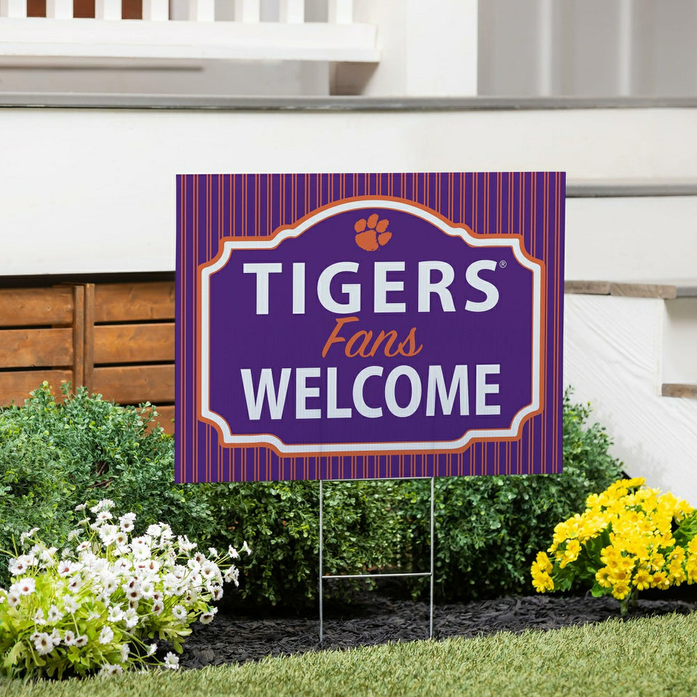 Clemson University Coroplast Yard Sign, "Fans Welcome"