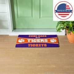 28" x 16" PVC Trapper Mat, Come Back with Tickets, Clemson University