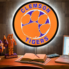 LED Wall Decor, Round, Clemson University