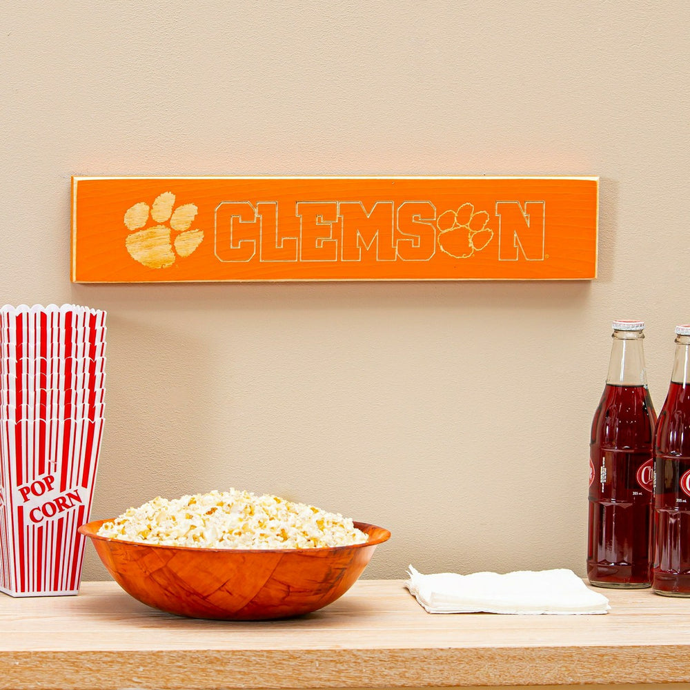 Clemson University Engraved Wood Sign, 3.5" x 18"