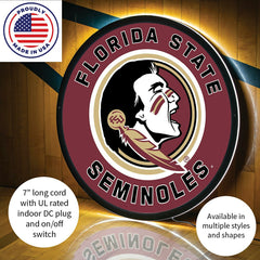 LED Wall Decor, Round, Florida State University