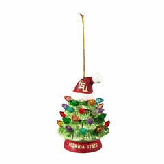 4" LED Ceramic Christmas Tree Ornament with Team Santa Hat, Florida St