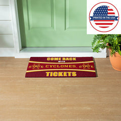 28" x 16" PVC Trapper Mat, Come Back with Tickets, Iowa State Universi