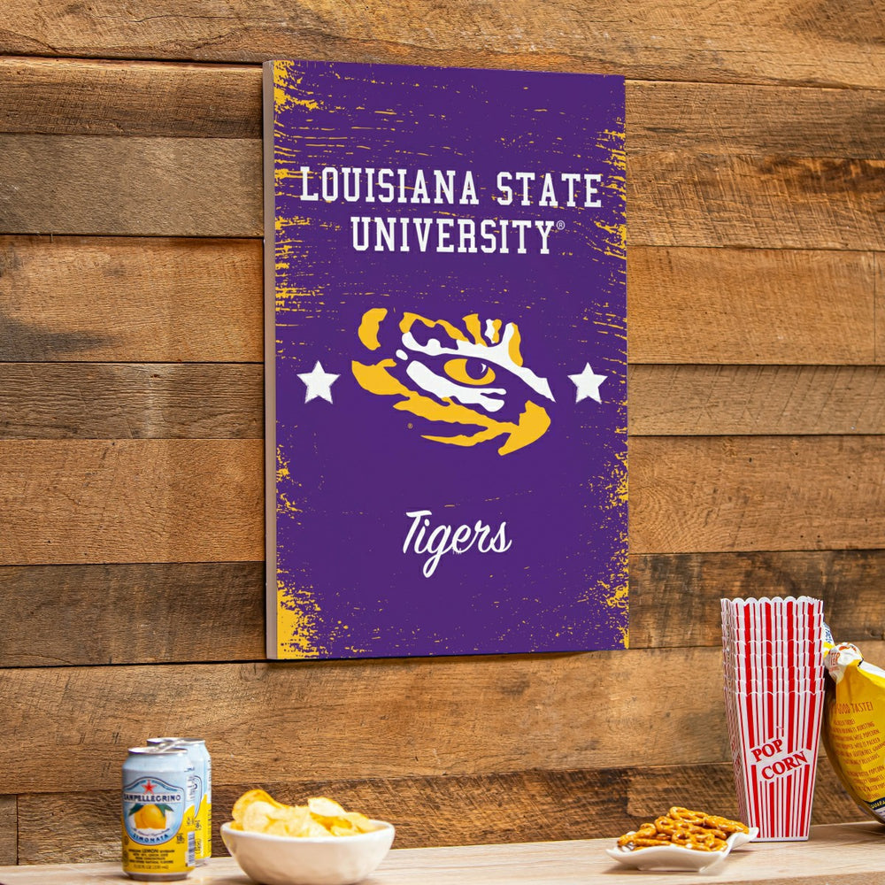 Louisiana State University Wood Wall Sign, 16x24