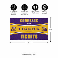 28" x 16" PVC Trapper Mat, Come Back with Tickets, Louisiana State Uni