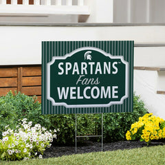 Michigan State University Coroplast Yard Sign, "Fans Welcome"