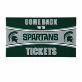 28" x 16" PVC Trapper Mat, Come Back with Tickets, Michigan State Univ
