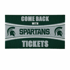 28" x 16" PVC Trapper Mat, Come Back with Tickets, Michigan State Univ