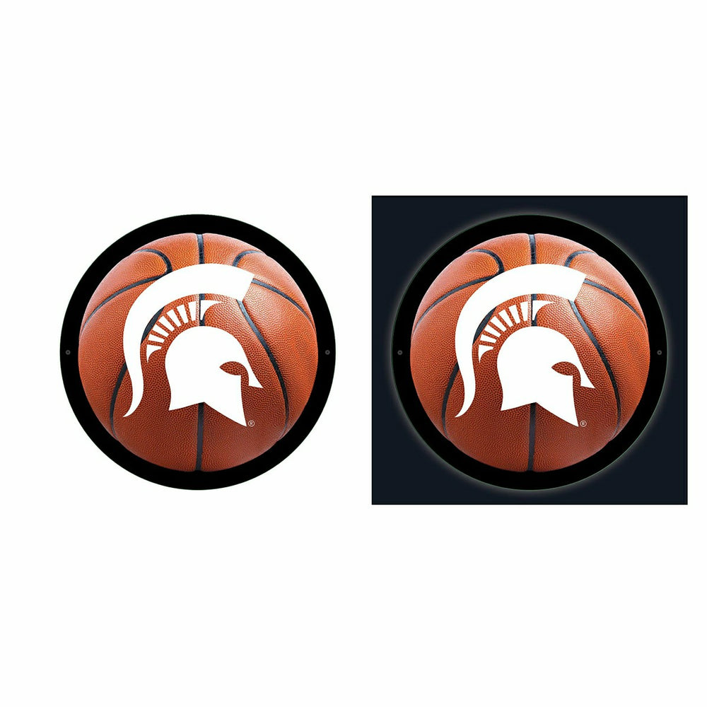 Michigan State University College Basketball Small Round Edgelite LED