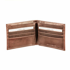 Michigan State, Bi-Fold Wallet, Brown, CH, 100% Genuine Leather