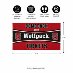 28" x 16" PVC Trapper Mat, Come Back with Tickets, North Carolina Stat