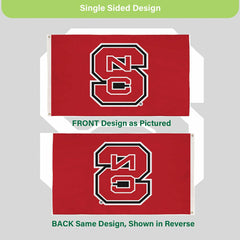 North Carolina State University Single Sided Flag w/ 2 Grommets, 3'x5'