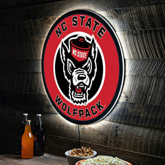 LED Wall Decor, Round, North Carolina State University