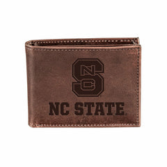 North Carolina State University, Bi-Fold Wallet, Brown, CH, 100% Genui