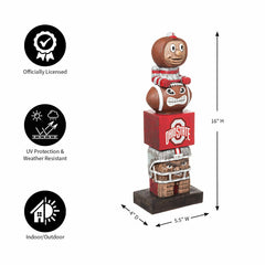 Ohio State Buckeyes Tiki Team Totem Garden Statue