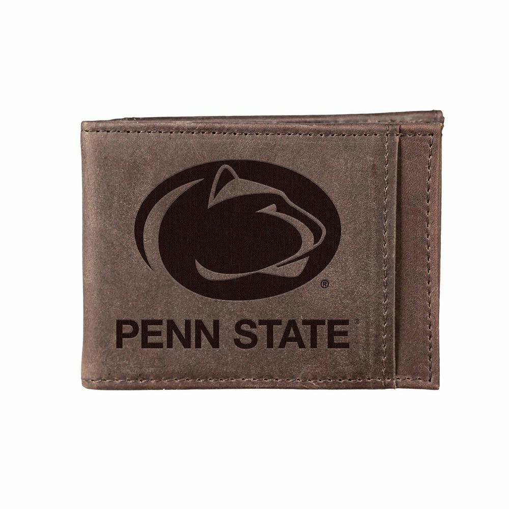 Slim Bi-Fold Wallet with RFID Blocking, Penn State, Brown