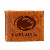 Penn State, Embossed 100% Genuine Tumbled Leather Passcase Bi-Fold Wal
