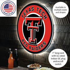 LED Wall Decor, Round, Texas Tech University