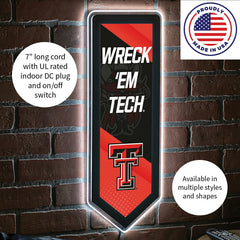 LED Wall Decor, Pennant, Texas Tech University