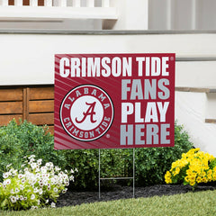 University of Alabama Coroplast Yard Sign "Fans Play Here"
