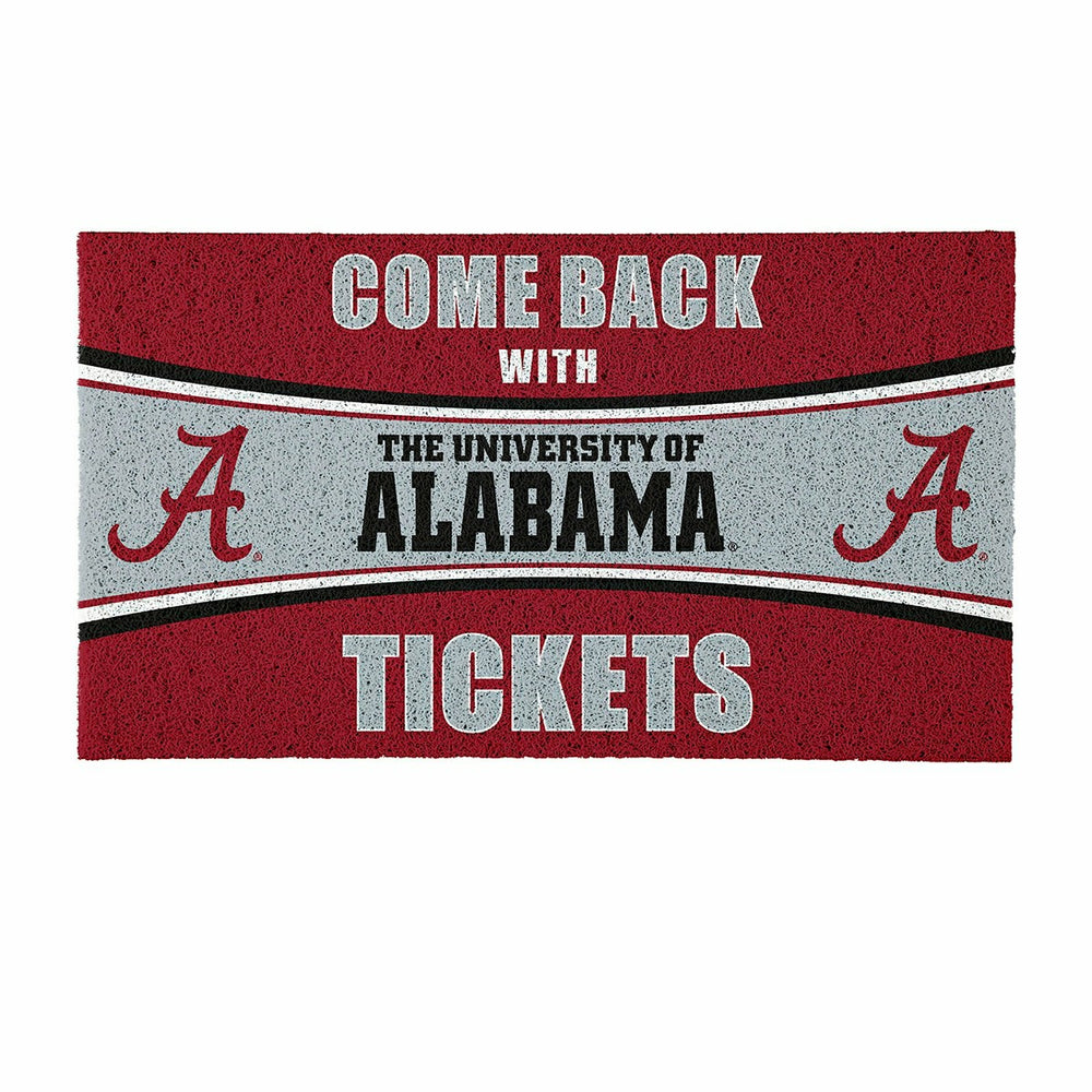 28" x 16" PVC Trapper Mat, Come Back with Tickets, University of Alaba