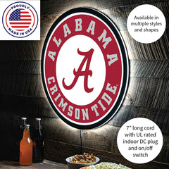 LED Wall Decor, Round, University of Alabama