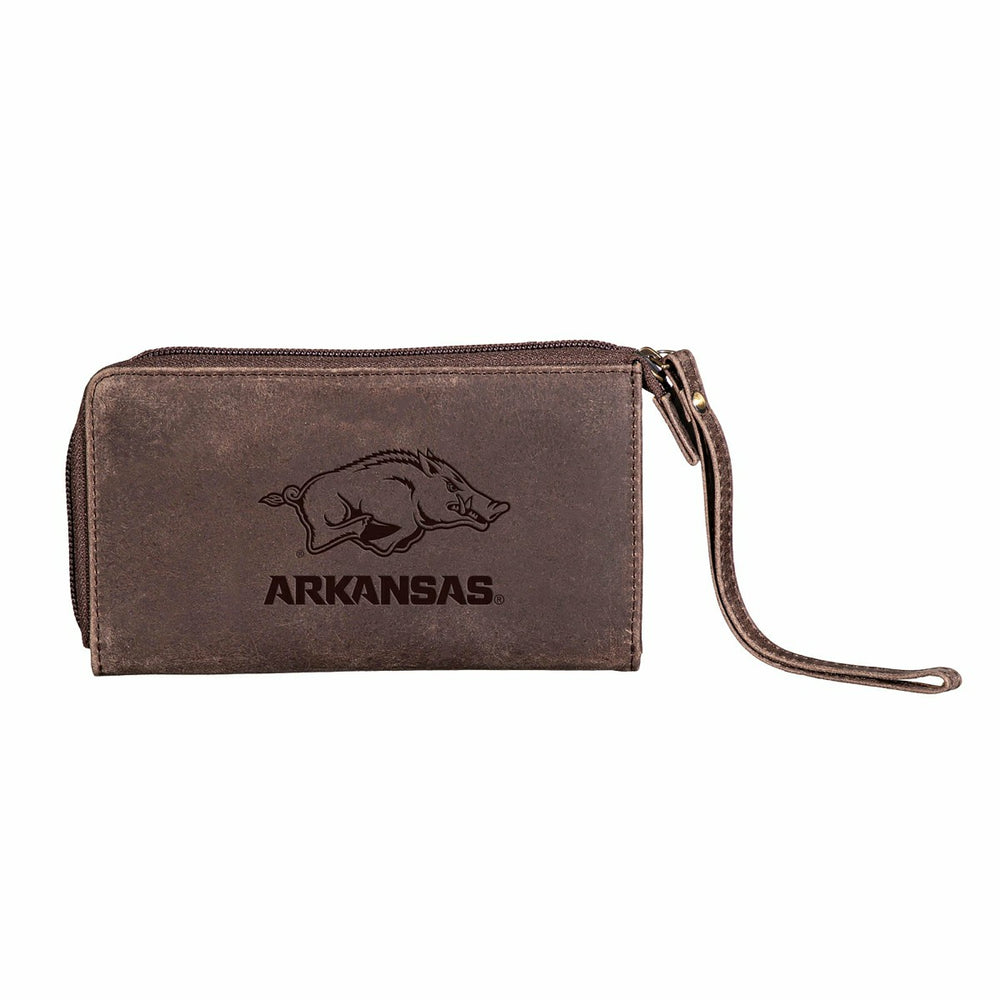 Wristlet Wallet, Brown, University of Arkansas