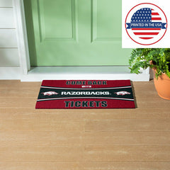 28" x 16" PVC Trapper Mat, Come Back with Tickets, University of Arkan