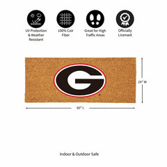 University of Georgia Extra Large Full Color Coir Mat, 60"x24"
