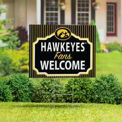 University of Iowa Coroplast Yard Sign, "Fans Welcome"
