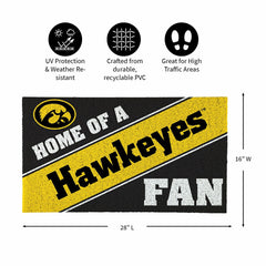 University of Iowa, PVC Mat COLOR, Home of a Fan