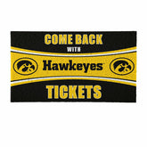 28" x 16" PVC Trapper Mat, Come Back with Tickets, University of Iowa