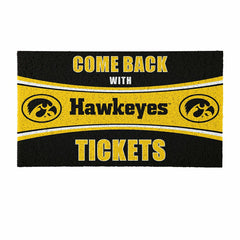 28" x 16" PVC Trapper Mat, Come Back with Tickets, University of Iowa